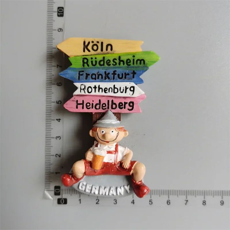 Germany Fridge Magnets Cuckoo Clock Mug Berlin Munich Dresden Frankfurt Freiburg Neuschwanstein Refrigerator Magnets Sticker - Grand Goldman
