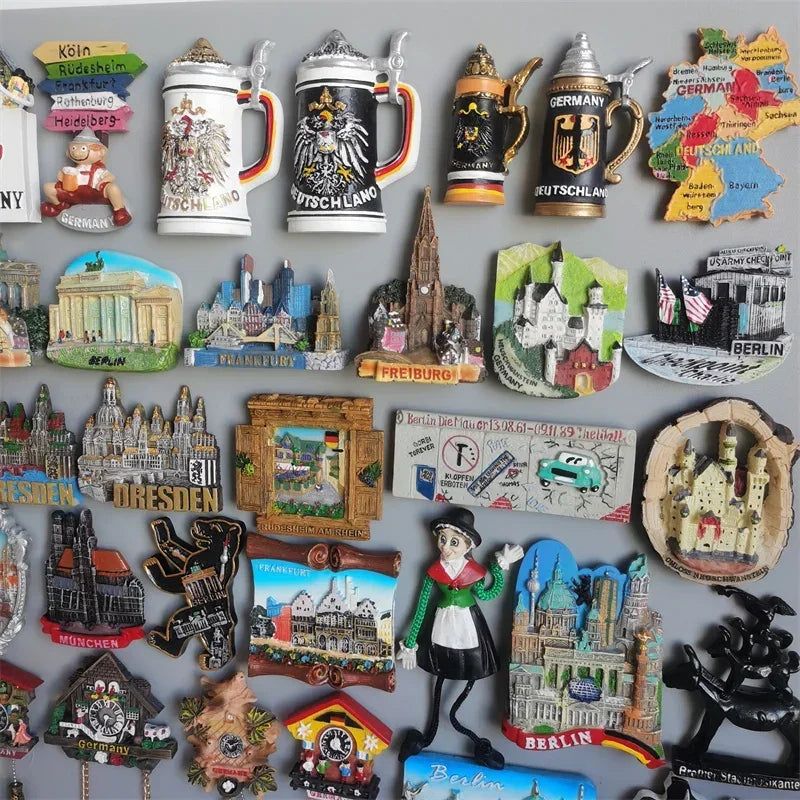 Germany Fridge Magnets Cuckoo Clock Mug Berlin Munich Dresden Frankfurt Freiburg Neuschwanstein Refrigerator Magnets Sticker - Grand Goldman