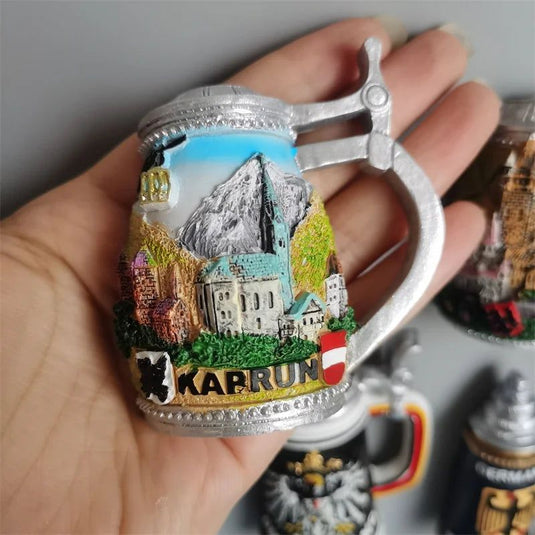 Germany Fridge Magnets beer Mug Bavaria Munich Cochem Frankfurt koln Salzburg Austria FINLAND Brugge Refrigerator Magnet Sticker - Grand Goldman