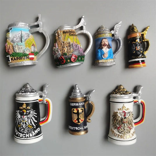 Germany Fridge Magnets beer Mug Bavaria Munich Cochem Frankfurt koln Salzburg Austria FINLAND Brugge Refrigerator Magnet Sticker - Grand Goldman