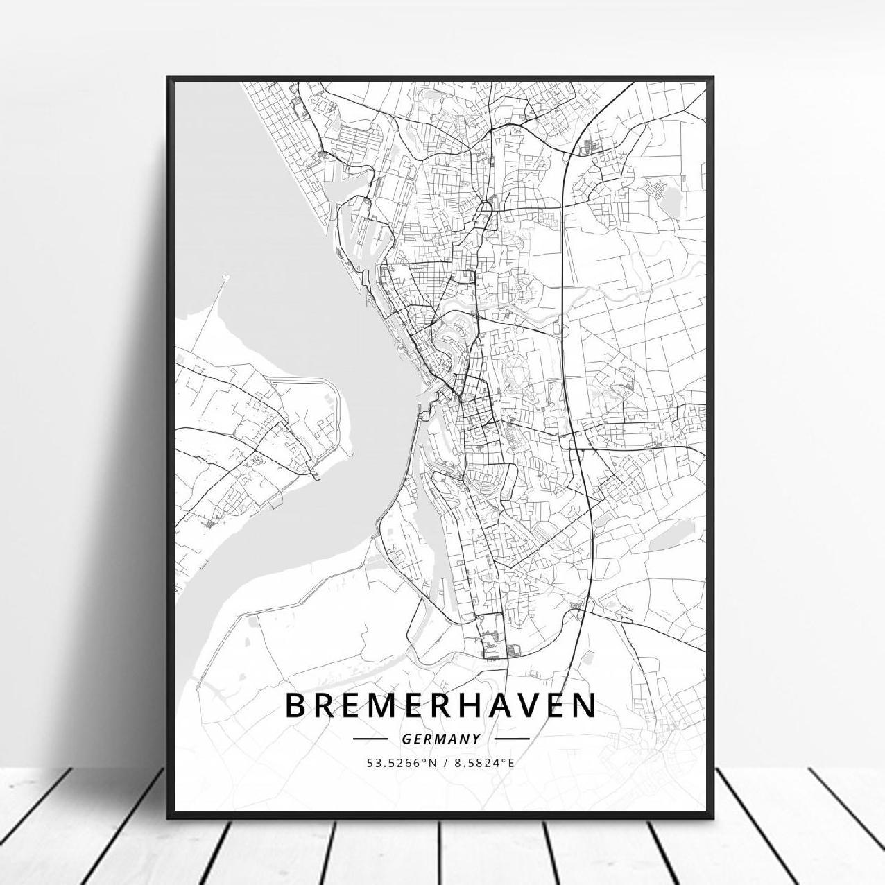 Germany Art Map Poster Canvas Painting - Grand Goldman