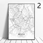 Germany Art Map Poster Canvas Painting - Grand Goldman