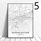 Germany Art Map Poster Canvas Painting - Grand Goldman