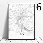 Germany Art Map Poster Canvas Painting - Grand Goldman