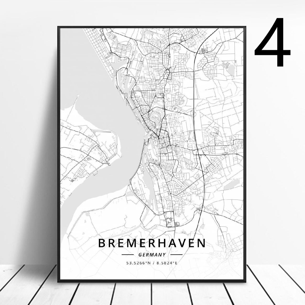 Germany Art Map Poster Canvas Painting - Grand Goldman