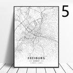 Germany Cities Poster Art Map Canvas Painting - Grand Goldman