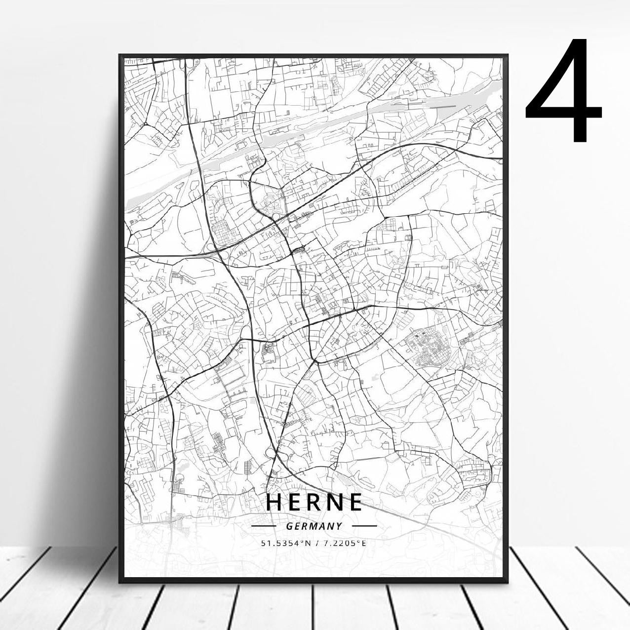 Germany Cities Poster Art Map Canvas Painting - Grand Goldman