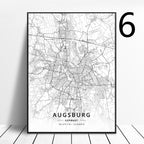 Germany Cities Poster Art Map Canvas Painting - Grand Goldman