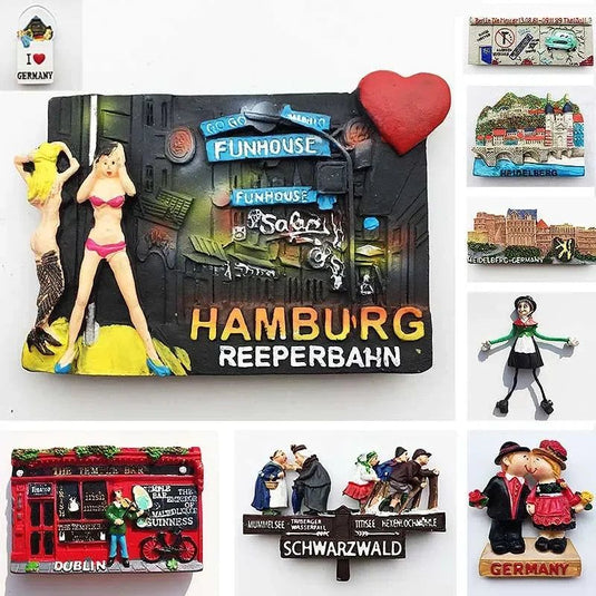 Germany Munich home Refrigerator Magnets sticker Hamburg Schwarzwald Dublin Tourist Souvenirs Magnetic Stickers for The Fridge - Grand Goldman