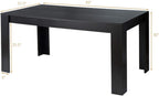 Giantex Dining Table for 6, Wood Rectangular Table, 63" L x 31.5" W x 30" H Large Farmhouse Center Table, Home Furniture Kitchen Table, Modern Dining Room Table, Supporting for 330LBS, Black - Grand Goldman