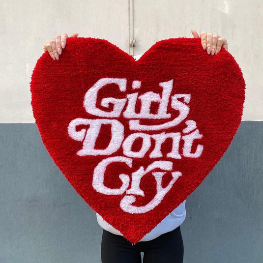 Girls Don't Cry Cute Heart Shape Cashmere Carpet Household - Grand Goldman