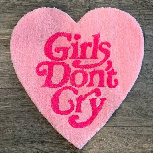 Girls Don't Cry Cute Heart Shape Cashmere Carpet Household - Grand Goldman