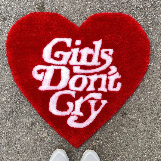 Girls Don't Cry Cute Heart Shape Cashmere Carpet Household - Grand Goldman