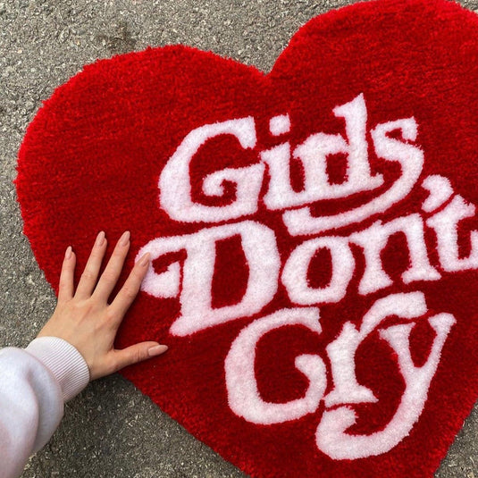 Girls Don't Cry Cute Heart Shape Cashmere Carpet Household - Grand Goldman