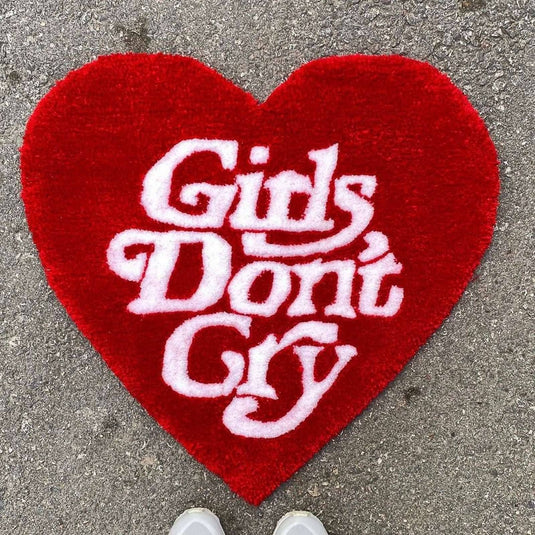 Girls Don't Cry Cute Heart Shape Cashmere Carpet Household - Grand Goldman