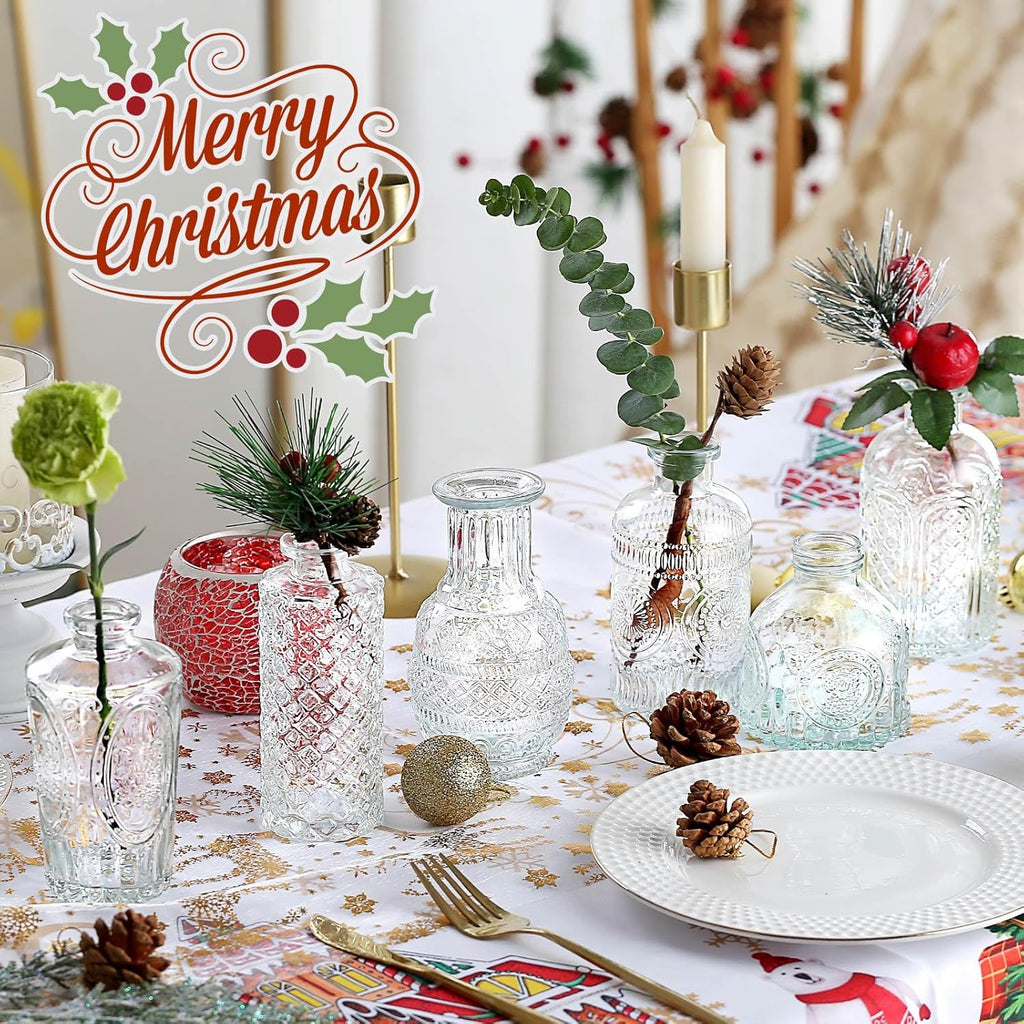 Glass Bud Vase 15 Pcs for Centerpieces Wedding,Home Decor,Bud Vases in Bulk for Flowers,Small Vases for Christmas,Birthday Party,Wedding,Valentine's Day,Mother's Day,Other Events Decorations(Clear) - Grand Goldman