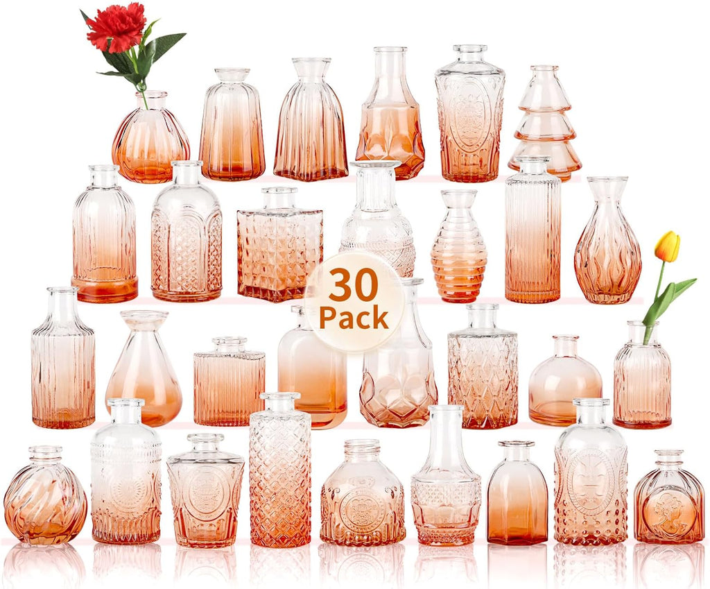 Glass Bud Vase 15 Pcs for Centerpieces Wedding,Home Decor,Bud Vases in Bulk for Flowers,Small Vases for Christmas,Birthday Party,Wedding,Valentine's Day,Mother's Day,Other Events Decorations(Clear) - Grand Goldman