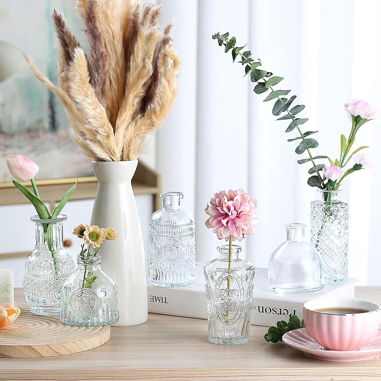 Glass Bud Vase 15 Pcs for Centerpieces Wedding,Home Decor,Bud Vases in Bulk for Flowers,Small Vases for Christmas,Birthday Party,Wedding,Valentine's Day,Mother's Day,Other Events Decorations(Clear) - Grand Goldman