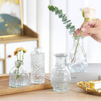 Glass Bud Vase 15 Pcs for Centerpieces Wedding,Home Decor,Bud Vases in Bulk for Flowers,Small Vases for Christmas,Birthday Party,Wedding,Valentine's Day,Mother's Day,Other Events Decorations(Clear) - Grand Goldman