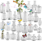 Glass Bud Vase 15 Pcs for Centerpieces Wedding,Home Decor,Bud Vases in Bulk for Flowers,Small Vases for Christmas,Birthday Party,Wedding,Valentine's Day,Mother's Day,Other Events Decorations(Clear) - Grand Goldman