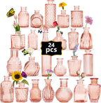 Glass Bud Vase Set of 32PCS Wedding Centerpieces for Tables,Mini Clear Bud Vases for Flowers,Small Flower Vases Suitable for Birthday Party,Anniversary,Wedding,Baby Shower (Clear, 32PCS) - Grand Goldman