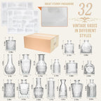 Glass Bud Vase Set of 32PCS Wedding Centerpieces for Tables,Mini Clear Bud Vases for Flowers,Small Flower Vases Suitable for Birthday Party,Anniversary,Wedding,Baby Shower (Clear, 32PCS) - Grand Goldman