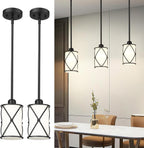 Glass Pendant Lights Kitchen Island 3 Pack, Black Kitchen Pendant Lighting Over Island with Rod, Modern Mini Hanging Light for Kitchen Sink Dining Room, CH9176BK-3PK - Grand Goldman