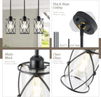 Glass Pendant Lights Kitchen Island 3 Pack, Black Kitchen Pendant Lighting Over Island with Rod, Modern Mini Hanging Light for Kitchen Sink Dining Room, CH9176BK-3PK - Grand Goldman