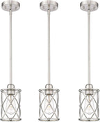 Glass Pendant Lights Kitchen Island 3 Pack, Black Kitchen Pendant Lighting Over Island with Rod, Modern Mini Hanging Light for Kitchen Sink Dining Room, CH9176BK-3PK - Grand Goldman