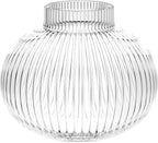 Glass Vase, Ribbed Vase, Flower Vase, Fluted Glass Vase, Clear Vase, Ribbed Glass Vase for Flowers, Modern Vase for Living Room, Dining Table, Entryway, Shelf, Wedding, Office, 7.5 Inches - Grand Goldman