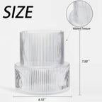 Glass Vase, Ribbed Vase, Flower Vase, Fluted Glass Vase, Clear Vase, Ribbed Glass Vase for Flowers, Modern Vase for Living Room, Dining Table, Entryway, Shelf, Wedding, Office, 7.5 Inches - Grand Goldman