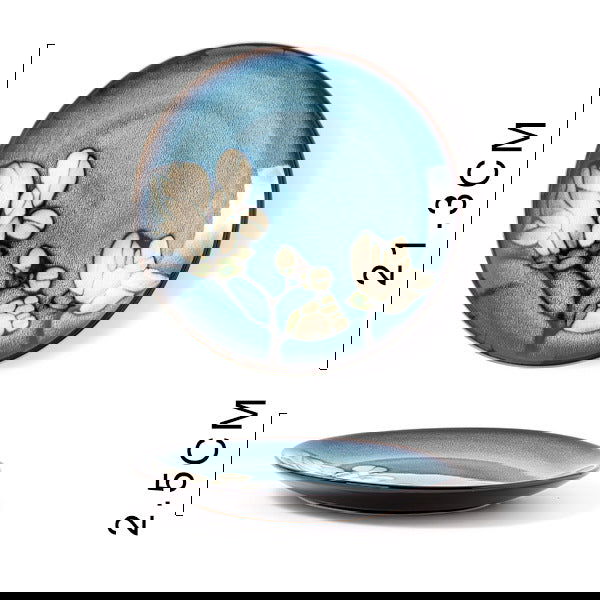 Glaze Kiln Hand Painted Ceramic Plate Cutlery - Grand Goldman