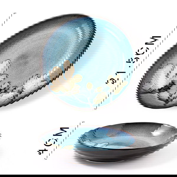 Glaze Kiln Hand Painted Ceramic Plate Cutlery - Grand Goldman