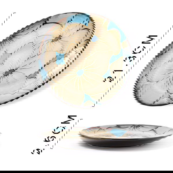 Glaze Kiln Hand Painted Ceramic Plate Cutlery - Grand Goldman