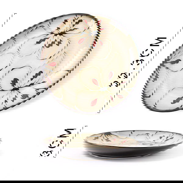 Glaze Kiln Hand Painted Ceramic Plate Cutlery - Grand Goldman