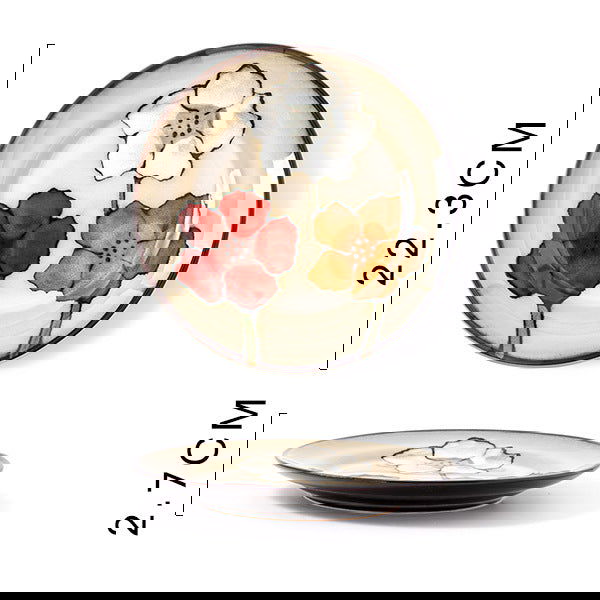 Glaze Kiln Hand Painted Ceramic Plate Cutlery - Grand Goldman