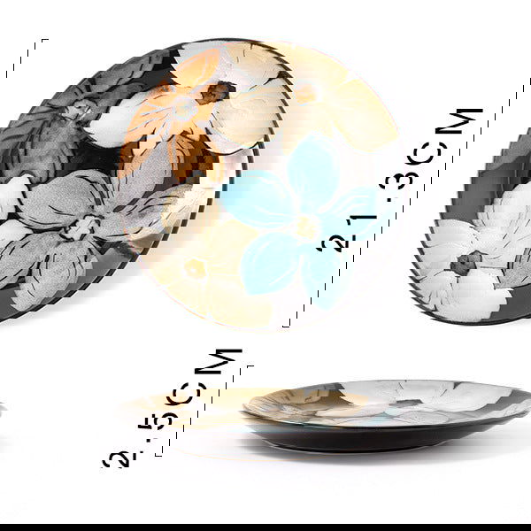 Glaze Kiln Hand Painted Ceramic Plate Cutlery - Grand Goldman