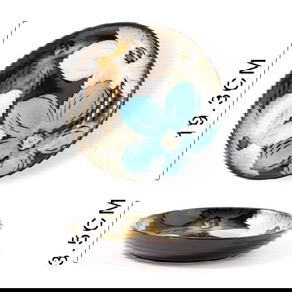 Glaze Kiln Hand Painted Ceramic Plate Cutlery - Grand Goldman