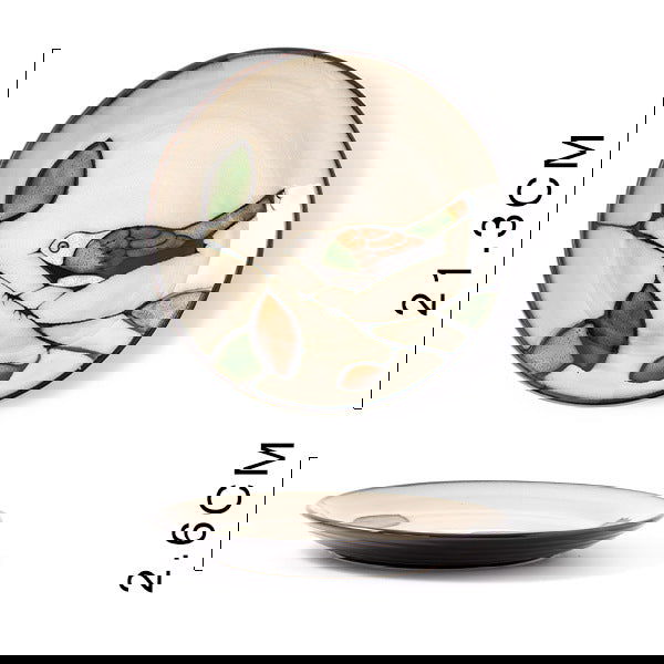 Glaze Kiln Hand Painted Ceramic Plate Cutlery - Grand Goldman