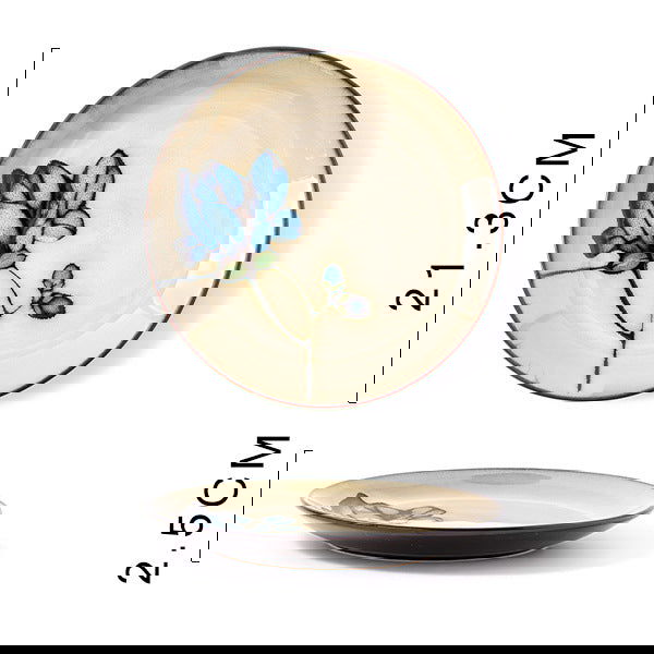 Glaze Kiln Hand Painted Ceramic Plate Cutlery - Grand Goldman