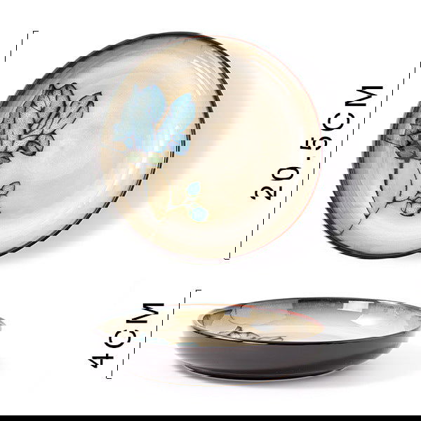 Glaze Kiln Hand Painted Ceramic Plate Cutlery - Grand Goldman