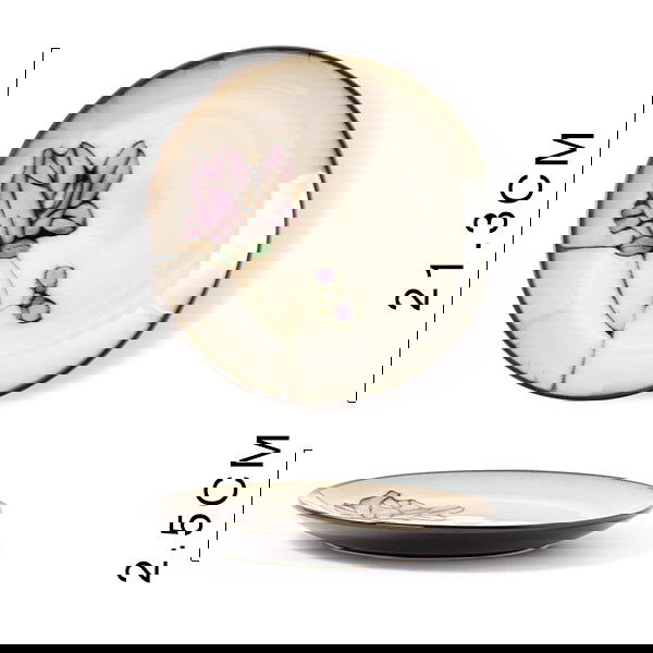 Glaze Kiln Hand Painted Ceramic Plate Cutlery - Grand Goldman