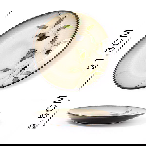 Glaze Kiln Hand Painted Ceramic Plate Cutlery - Grand Goldman