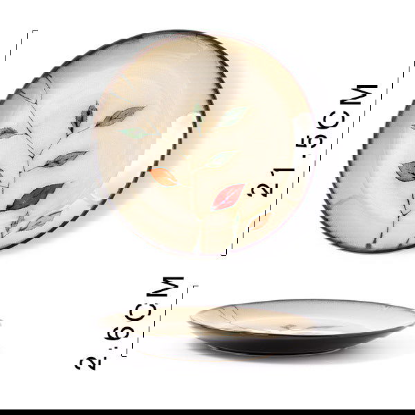 Glaze Kiln Hand Painted Ceramic Plate Cutlery - Grand Goldman