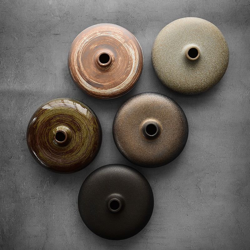 Glazed Japanese Black Porcelain Antique Ceramic Vase - Grand Goldman