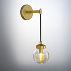 Globe Wall Sconce Gold,Carved Striped Glass Bathroom Sconces Rope Wall Light Bedside Vanity Lighting Fixtures Hardwired Indoor Wall Lamp Modern Wall Sconces for Living Room Bedroom Hallway (2-Pack ) - Grand Goldman