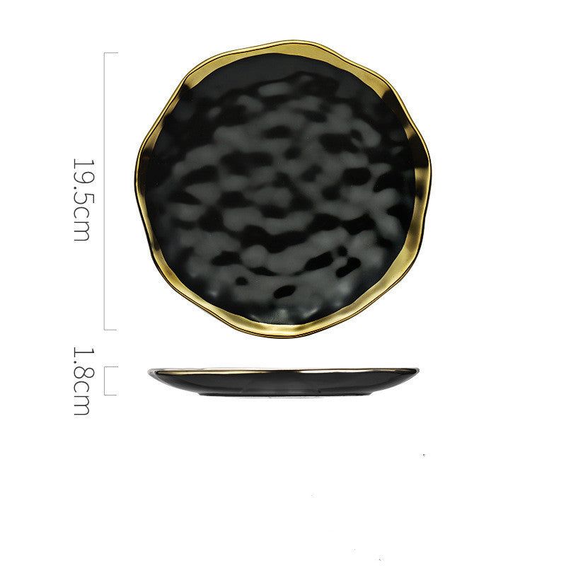 Gold Nordic Dish Plate Household White Ceramic Tableware Set - Grand Goldman