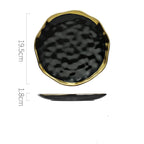 Gold Nordic Dish Plate Household White Ceramic Tableware Set - Grand Goldman