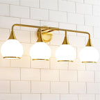 Gold Bathroom Vanity Light 3-Lights Bathroom Light Fixtures Over Mirror with Clear Glass Shade 22.4 inch Wall Sconce Lighting Bath(Exclude E26 Bulb) - Grand Goldman
