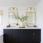 Gold Bathroom Vanity Light 3-Lights Bathroom Light Fixtures Over Mirror with Clear Glass Shade 22.4 inch Wall Sconce Lighting Bath(Exclude E26 Bulb) - Grand Goldman